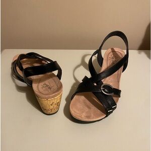 Women’s Life Stride Black Strappy Wedges